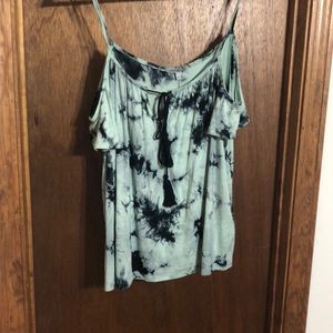 2/$10 Tie Die, Cold Shoulder Top, NWT